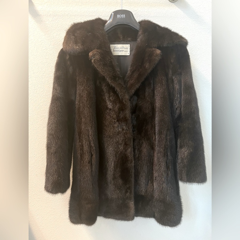 Revillon Boutique Paris Mink Fur Jacket Mid-Long Coat